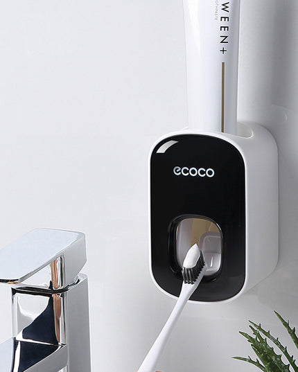 An der Wand montierter automatischer Zahnpastahalter Badezimmerzubehör-Set Spender - ellashop.store