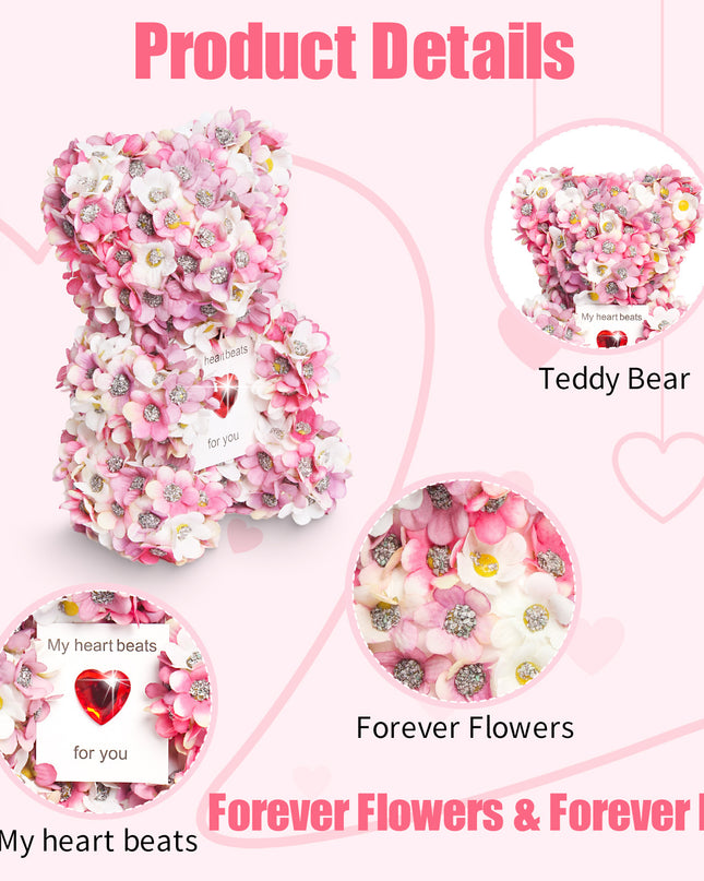 Künstlicher Rosenbär zum Valentinstag, handgemachtes Geschenk - ellashop.store