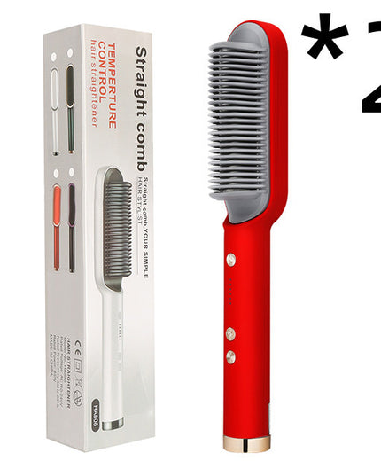 Neu 2 In 1 Haarglätter Heißer Kamm Negative Ionen Curling Tong Dual-zweck Elektrische Haar - ellashop.store