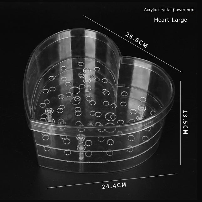 Herzförmige Rosenblumenbox aus Acrylkristall mit 33 Löchern - ellashop.store