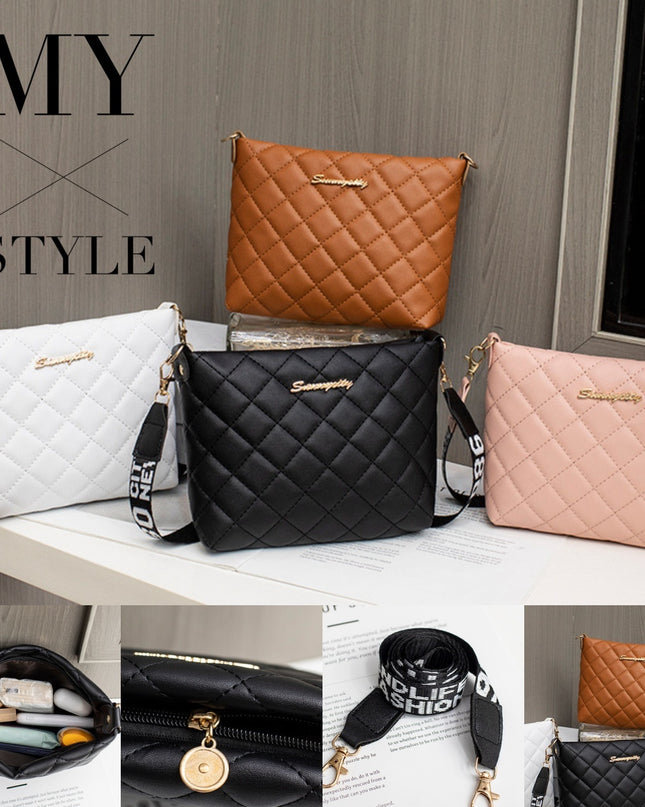 Kleine Umhängetasche Für Frauen Trend Lingge Stickerei Weibliche Schulter Taschen Mode Kette Damen Umhängetasche Geldbörse - ellashop.store