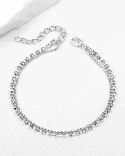 Einfache Strass Cup Chain Handanklet Persönlichkeit Mehrschichtige Perlenkette - ellashop.store