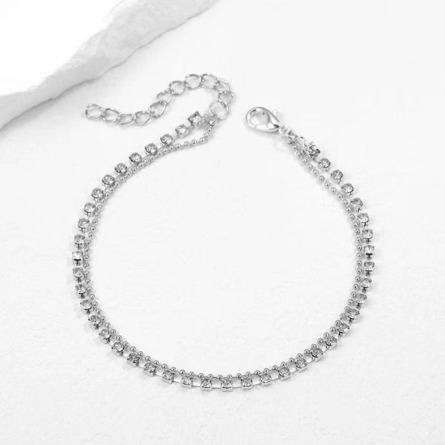 Einfache Strass Cup Chain Handanklet Persönlichkeit Mehrschichtige Perlenkette - ellashop.store