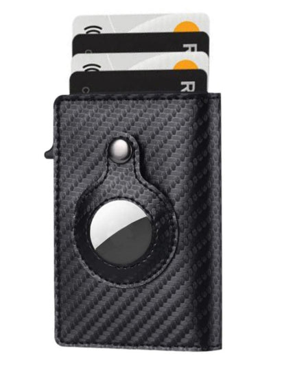 AirTag Wallet Anti Theft Bullet Card Bag Multi-functional Rfid Card Holder Men's Leather Slim Wallets For Airtag Air Tag - ellashop.store