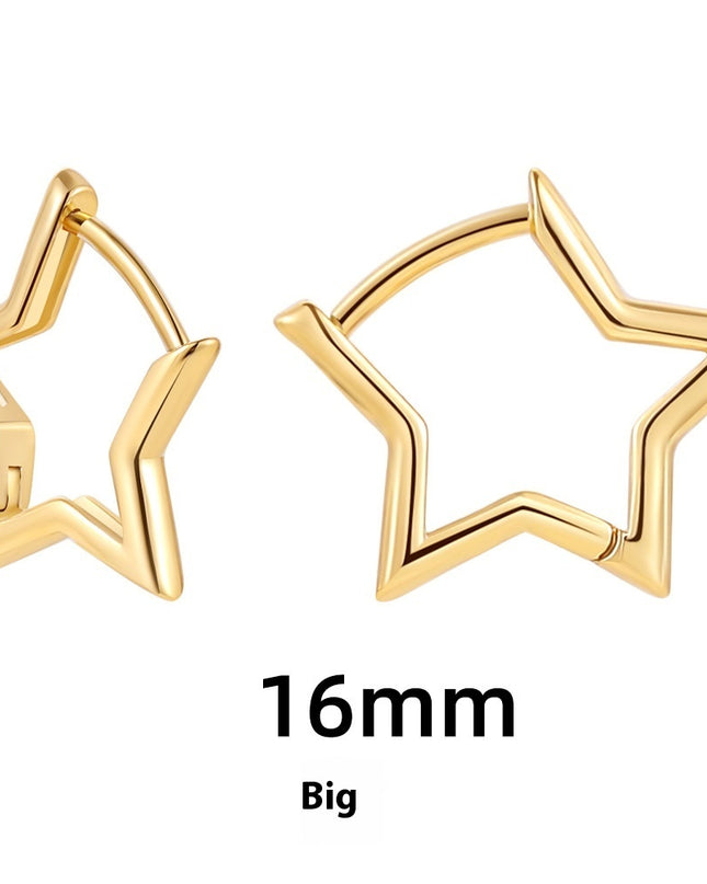 Women's Simple Hollow Five-pointed Star Heart Earrings - ellashop.store