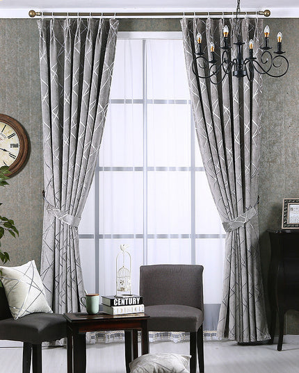 Einfarbige, schlichte, moderne, leichte, luxuriöse Chenille-Verdunkelungsvorhänge für das Wohnzimmer - ellashop.store