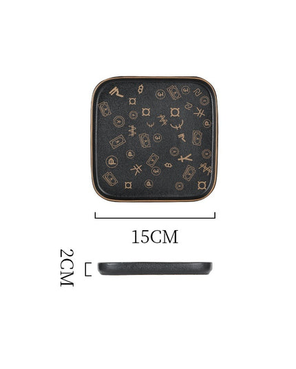 Kreativer, matter Steakteller in Schwarz - ellashop.store