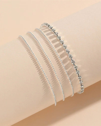 Einfache Strass Cup Chain Handanklet Persönlichkeit Mehrschichtige Perlenkette - ellashop.store