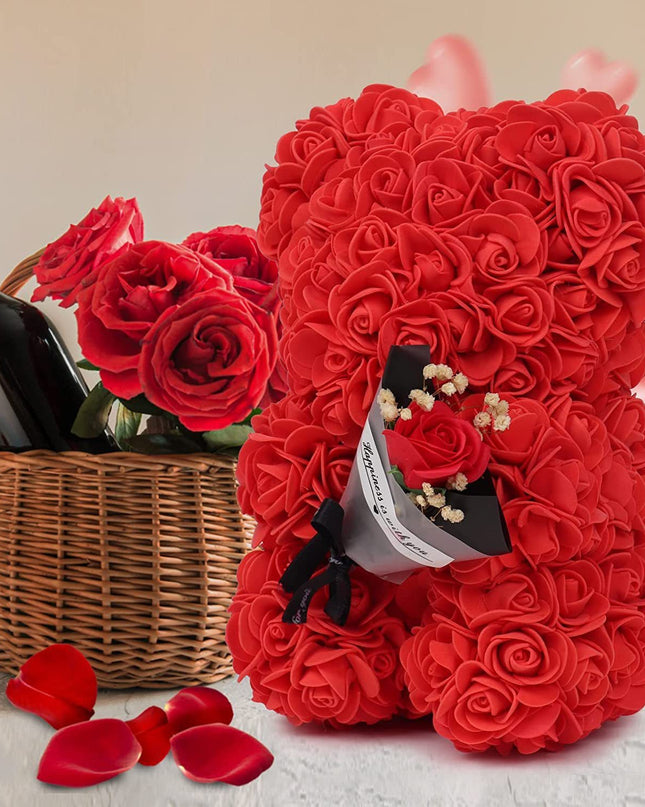 Rose Bär konserviert frische Blume Valentinstag Geburtstagsgeschenk - ellashop.store