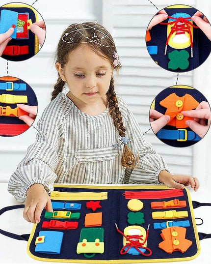 Neues Beschäftigt-Buch, Beschäftigt-Brett für Kinder, Anziehen und Zuknöpfen, Lernen, Baby, frühe Bildung, Vorschule, sensorisches Lernspielzeug - ellashop.store