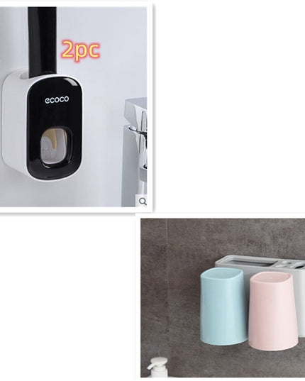 An der Wand montierter automatischer Zahnpastahalter Badezimmerzubehör-Set Spender - ellashop.store